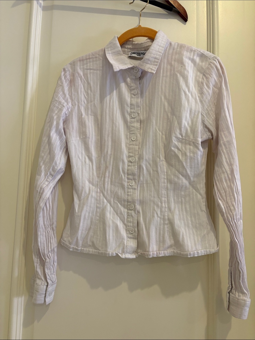 Princess Polly White Striped Button Front Shirt